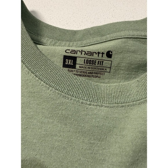 Carhartt Pocket T-Shirt‎ Men 3XL Work Rugged Minimal Basic Cotton Blend Green - Picture 3 of 5